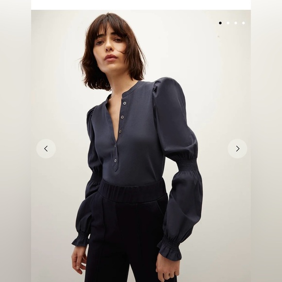 Veronica Beard Tops - Veronica Beard EFFY PUFF-SLEEVE TOP  size XS NWT